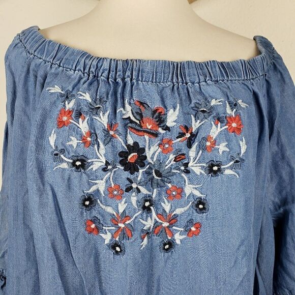 Dreams Co off the shoulder chambray dress - Picture 7 of 7